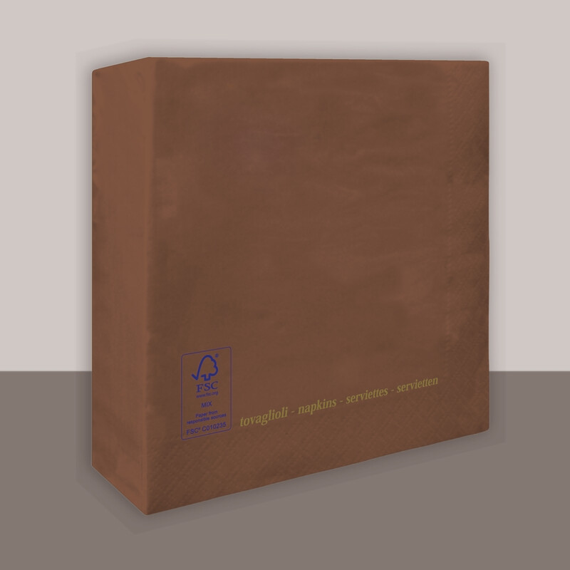 Tovagliolo Marrone 2 veli 25x25 cm - Tirolix