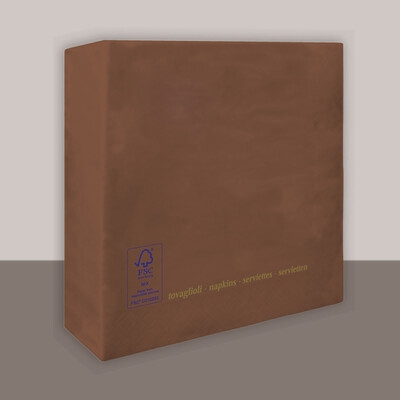 Tovagliolo Marrone 2 veli 25x25 cm - Tirolix