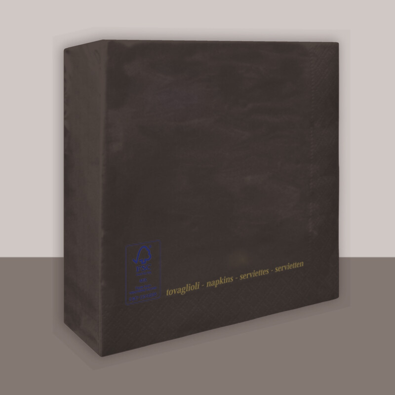Tovagliolo Nero 2 veli 25x25 cm - Tirolix