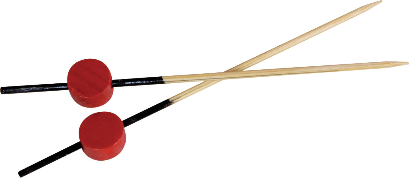 Firstpack - Stecchino bamboo con pallina rossa e finitura nera 9 cm