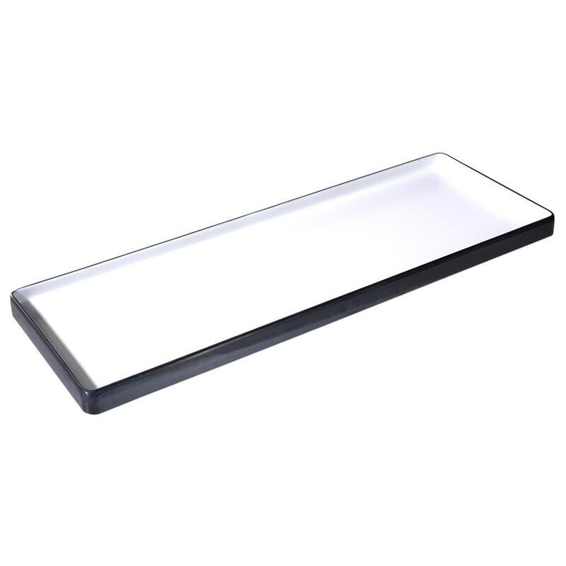 Tirolix - Piatto Rettangolare 50 x 18 cm Melamina Bicolor Bianco/Nero