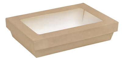 Firstpack - Scatola per Dolci Quadrata con Finestra 22,5x15,5x5,3 cm