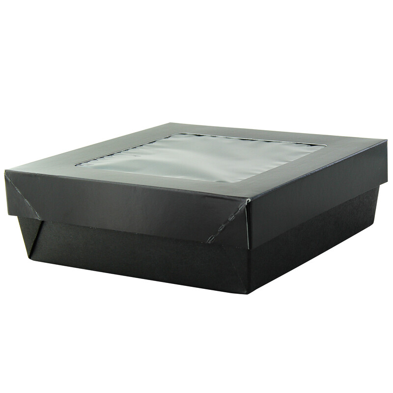 Firstpack - Scatola quadrata con finestra nera 15,5 x 15,5 cm