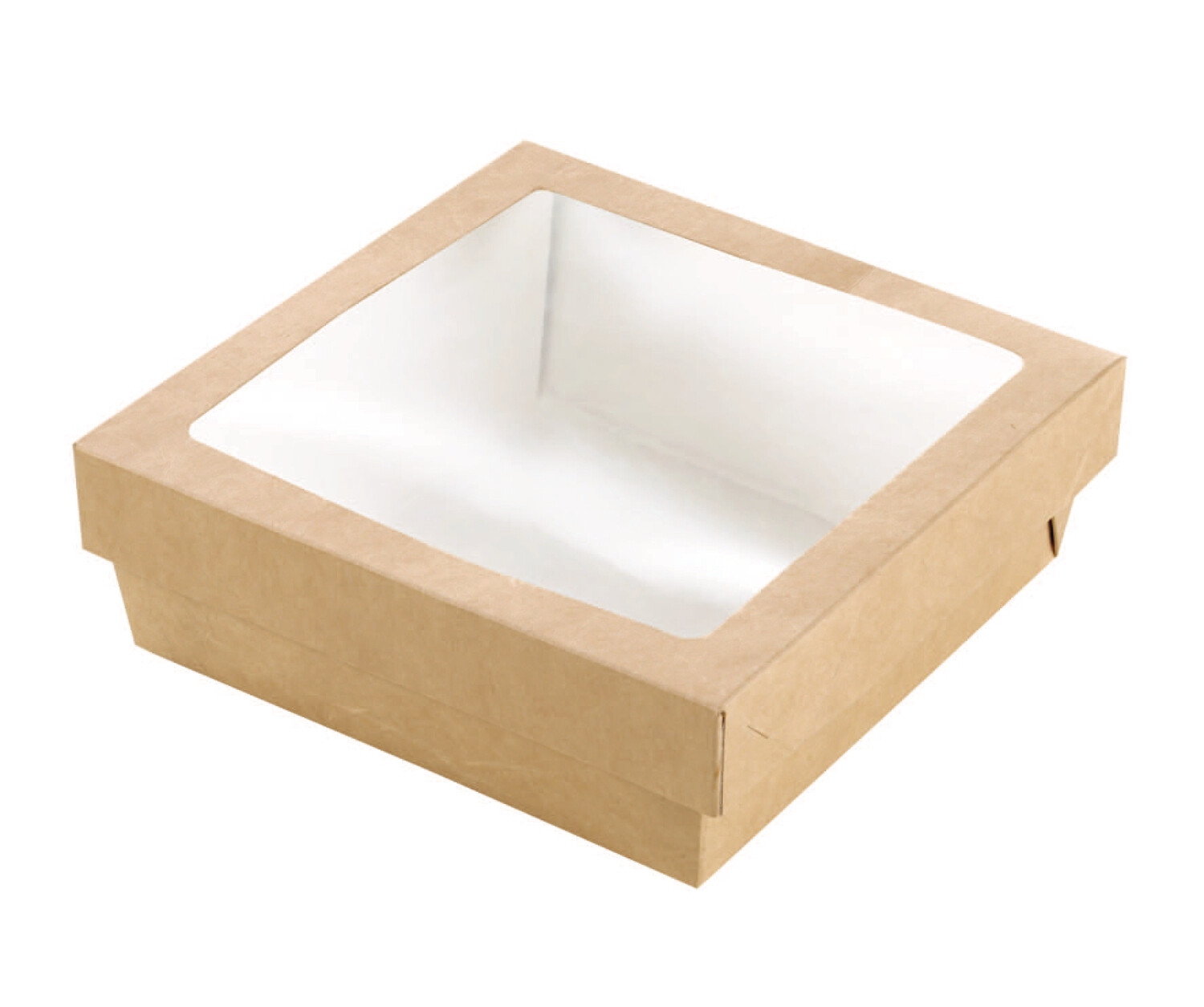 Firstpack - Scatola con finestra marrone 15,5 x 15,5 x 5 cm