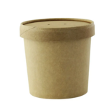 Firstpack - Contenitore da Zuppa Marrone con Coperchio 9x7,3x6 cm