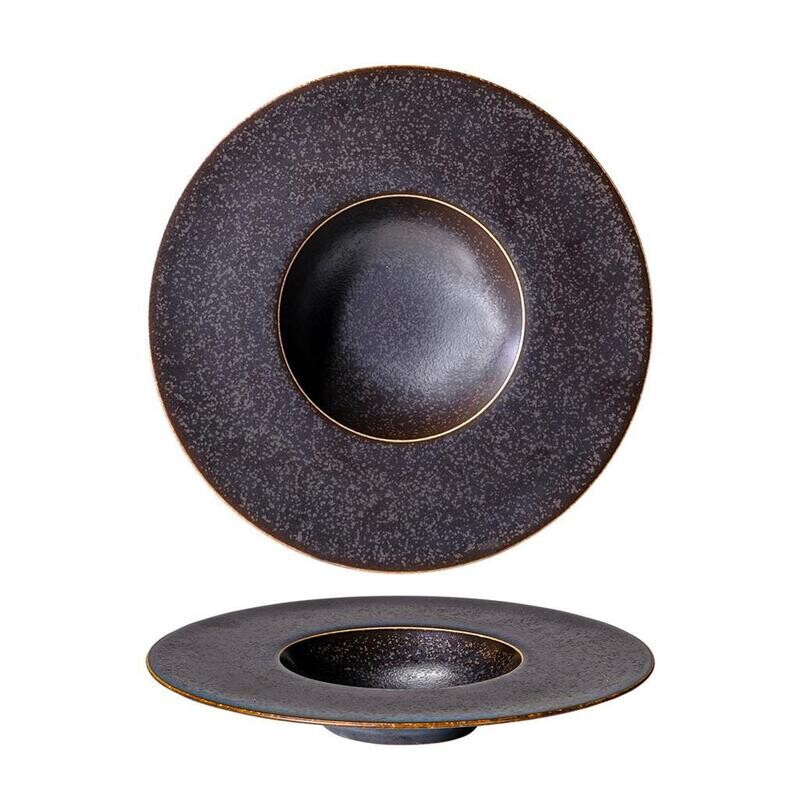 Costa Verde - Piatto Gourmet Fondo 25 cm Marrone Saturno Powerful