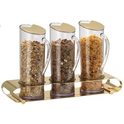 Frilich - Tre Contenitori per Muesli in Oro 1,5 l Unison