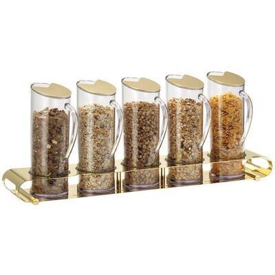 Frilich - Cinque contenitori per muesli Gold 1,5 l Unison