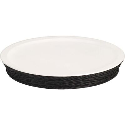 Frilich - Piatto in porcellana con supporto 41 cm Grigio Picknick