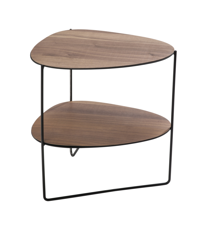 Lind DNA - Tavolino Walnut/Steel black 37x44x45 cm