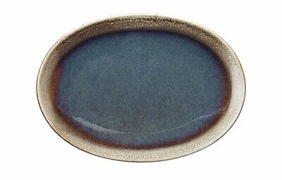 Tognana - Piatto ovale 36,5 cm Bloom Blue e Brown