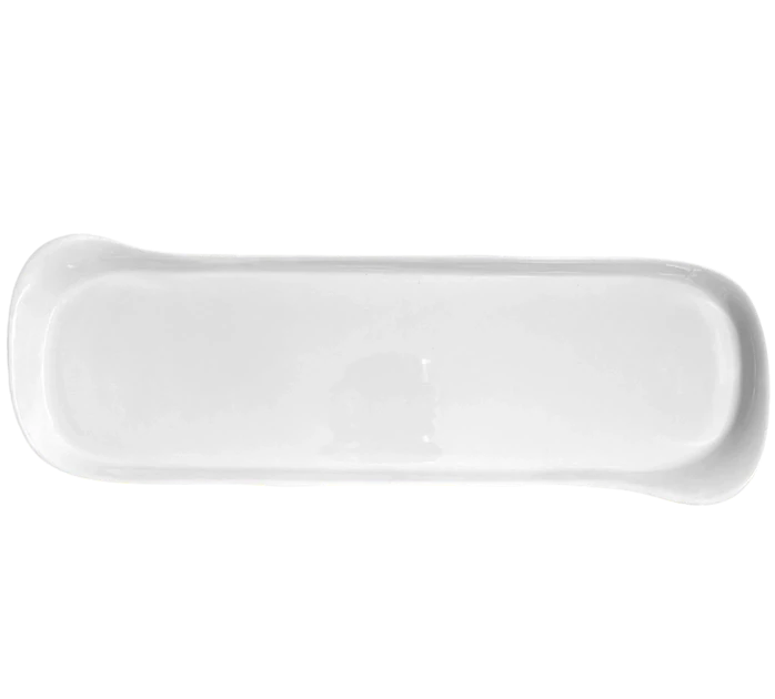 Cookplay - Glänzend weiße rechteckige Platte Naoto