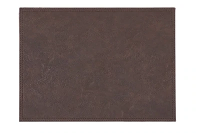 Tovaglietta Finta Pelle con Ricamo 33x45 cm Marrone Scuro - Tirolix