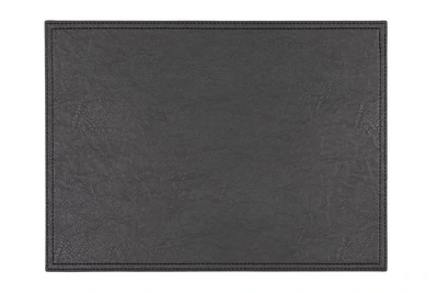 Tovaglietta Finta Pelle con Ricamo 33x45 cm Nero - Tirolix