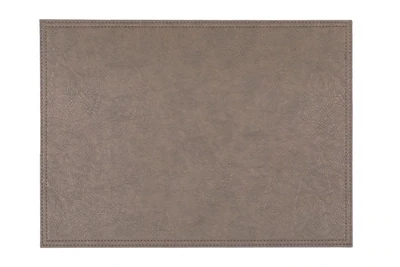 Tovaglietta Finta Pelle con Ricamo 33x45 cm Grigio - Tirolix