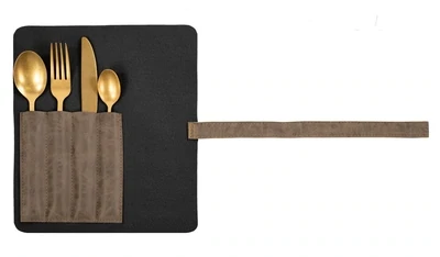 Leder-Besteckkasten 2 Stk. 22,5x26 cm Braun - Tirolix