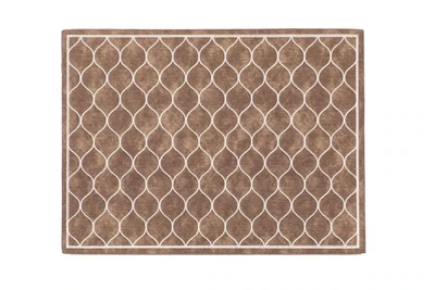 Tovaglietta Pelle Melange con Ricamo 33x45 cm Marrone - Tirolix