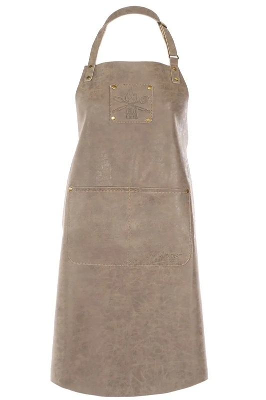 Grembiule ecopelle con logo 64 x 85 cm Taupe - Tirolix