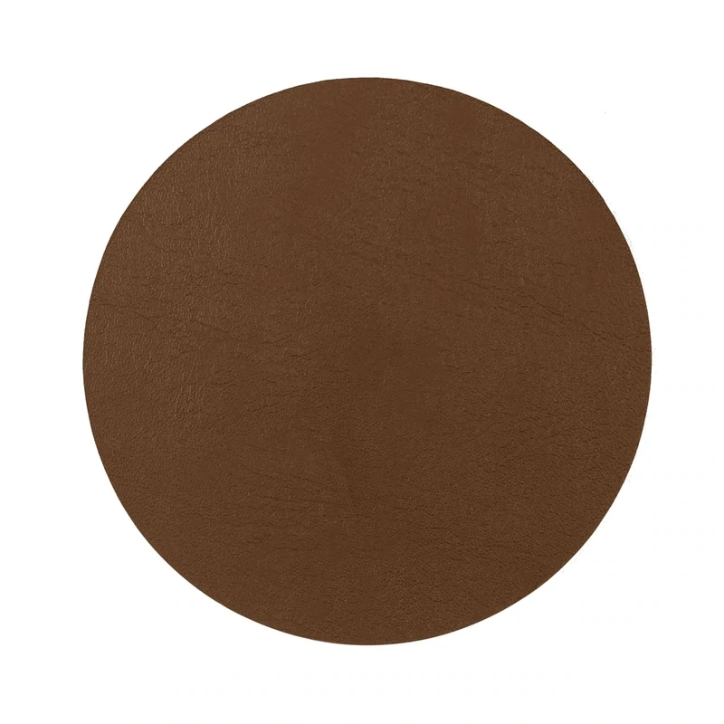 Recycled Leather Coasters Set of 4, 10 cm Brown - Tirolix