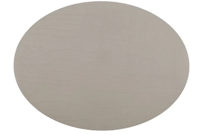 Tovaglietta Ovale Pelle Riciclata 33x45 cm Taupe - Tirolix