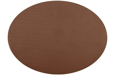 Tovaglietta Ovale Pelle Riciclata 33x45 cm Marrone - Tirolix