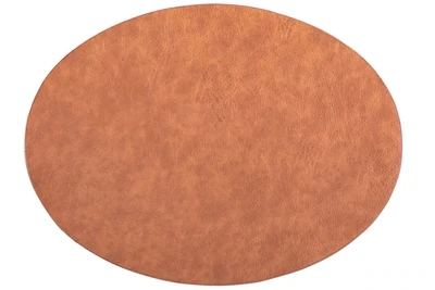 Tovaglietta Ovale Finta Pelle 33x45 cm Marrone - Tirolix