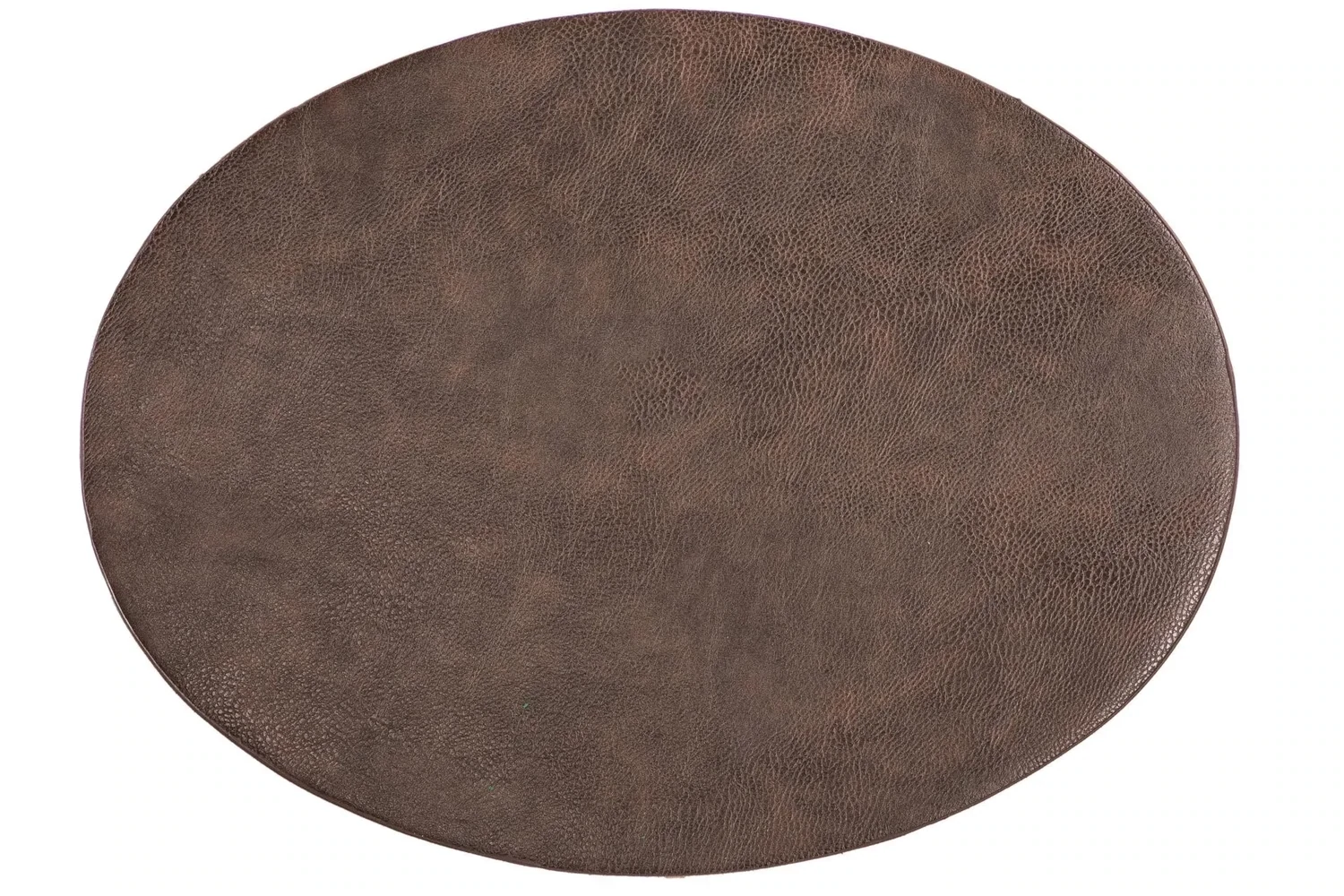 Tovaglietta Ovale Finta Pelle 33x45 cm Marrone Scuro - Tirolix