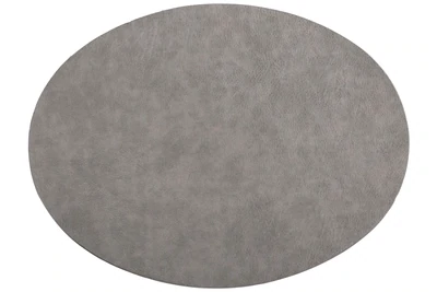 Tovaglietta Ovale Finta Pelle 33x45 cm Grigio - Tirolix