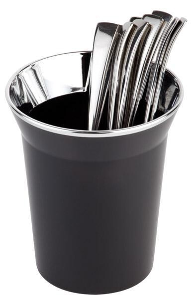 APS - Cestello Posate/Pattumiera da tavolo &quot;Top Chrome&quot; 13 cm Nero
