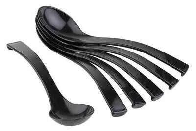 APS - Set 6 cucchiai da gastronomia 23 x 6 cm Nero
