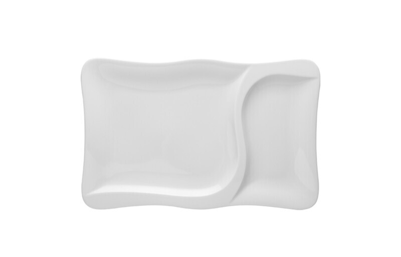 Lubiana - Piatto Rettangolare 2 Scomparti 37 x 24 cm Gourmet