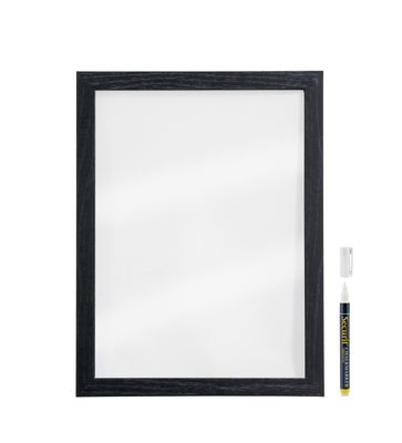 Securit - Lavagna da parete trasparente con cornice nera 30 x 40 cm