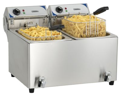 Casselin - Friggitrice elettrica con scarico olio 2 x 10 l