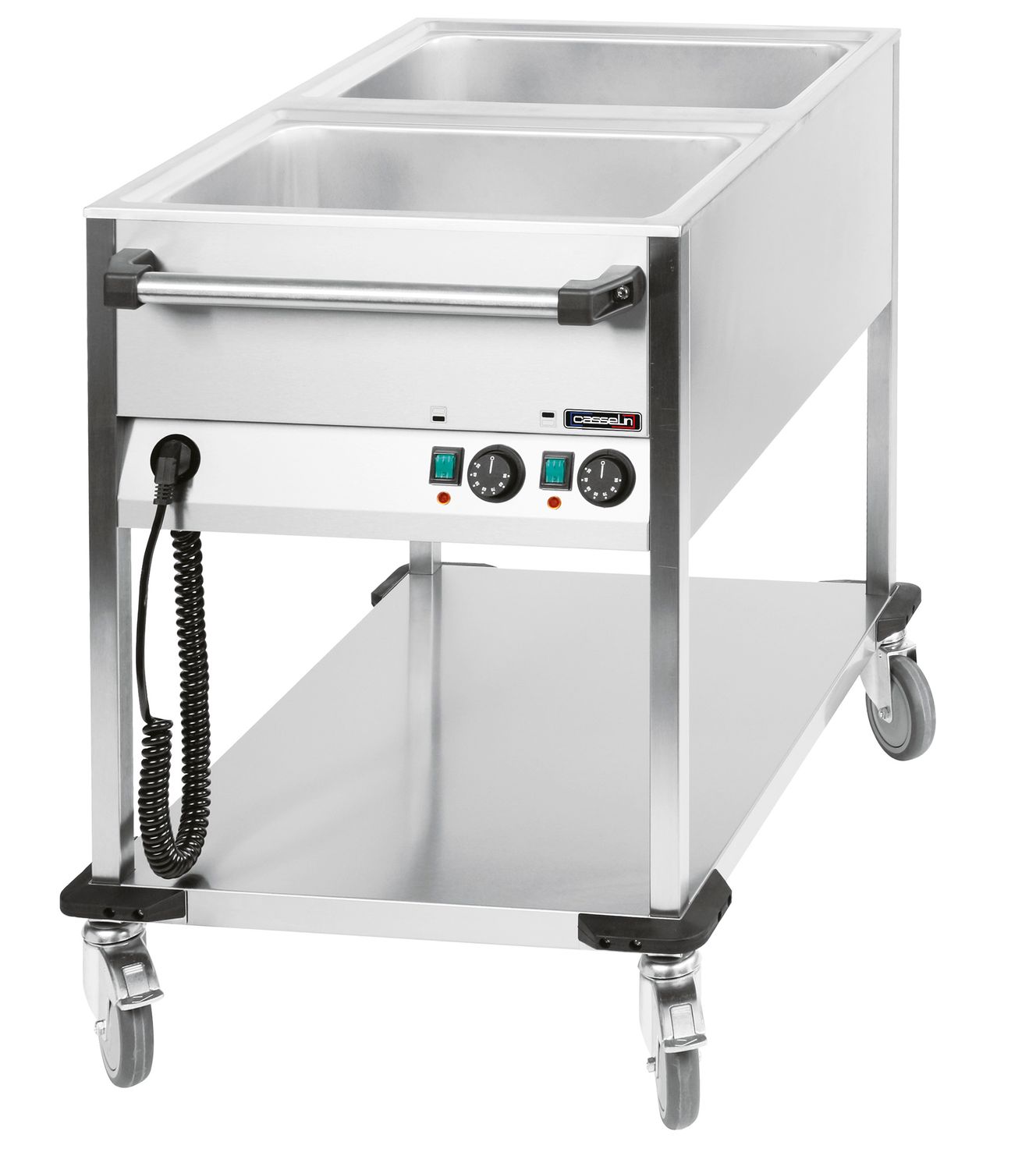 Casselin - Bain-Marie-Wagen mit 2 vertikalen Tanks 2 x GN 1/1