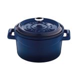 Paderno - Casseruola tonda con coperchio blu 10 cm Ghisa smaltata