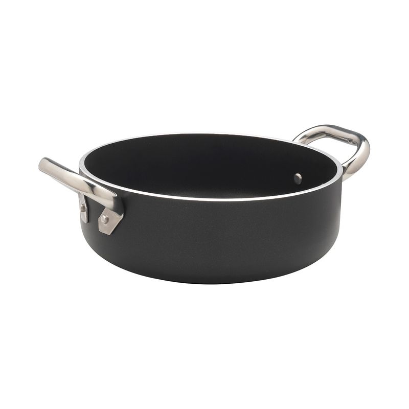 Agnelli - Casseruola Bassa 2 Manici 20 cm Al Black - 5 mm - Radiante