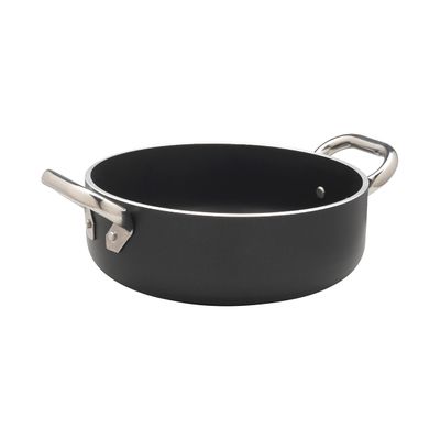 Agnelli - Casseruola Bassa 2 Manici 20 cm Al Black - 5 mm - Radiante