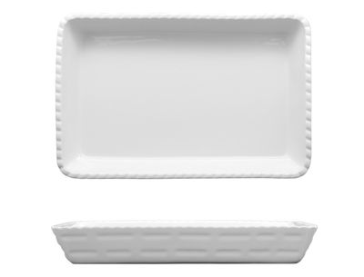 Lioness - Rechteckige Schale mit Rand 40,6 x 26,3 cm Justwhite