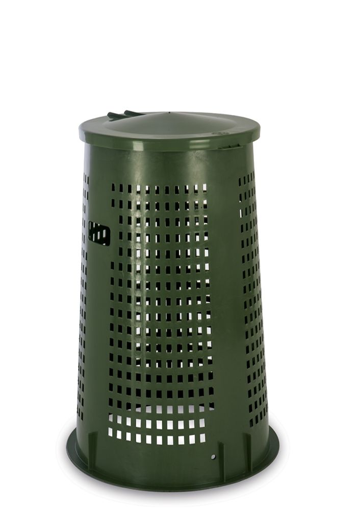 Trash Bin with Lid 52 cm Green Zeffiro - Giganplast