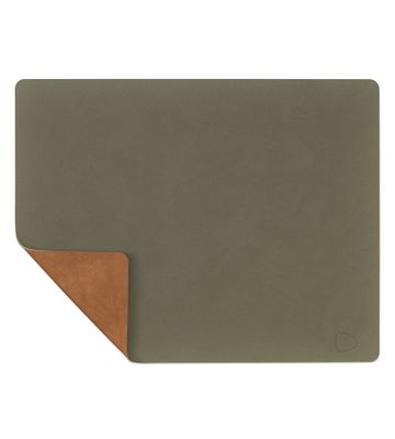 Lind DNA - ​Tischset  Double Square Nupo army green/Nupo nature 35x45 cm