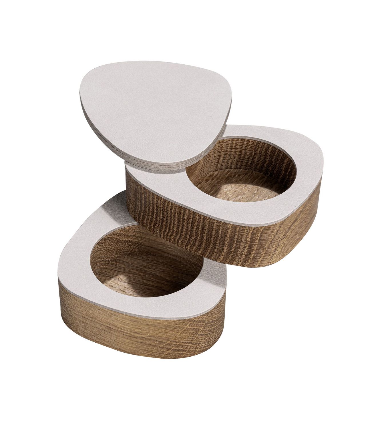 Lind DNA - Porta sale e pepe Oak nature/Nupo oyster white 8 x 10 x 6 cm