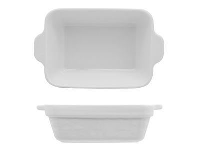 Lioness rectangular baking dish 17.8x11 cm in white porcelain Justwhite for horeca use