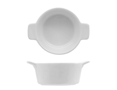 Lioness mini casseroles 13 cm in white porcelain Justwhite for horeca use