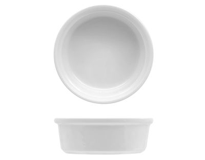 Lioness round baking molds 11.5 cm in white porcelain Justwhite for horeca use