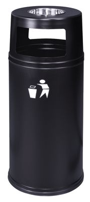 Tirolix - Cestino con posacenere 60 l Nero