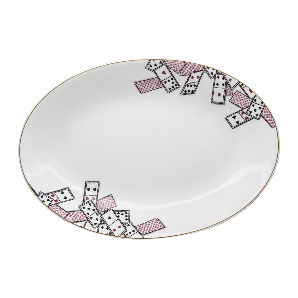 Geminiano Cozzi - Piatto ovale 32 cm Carte da Zogo