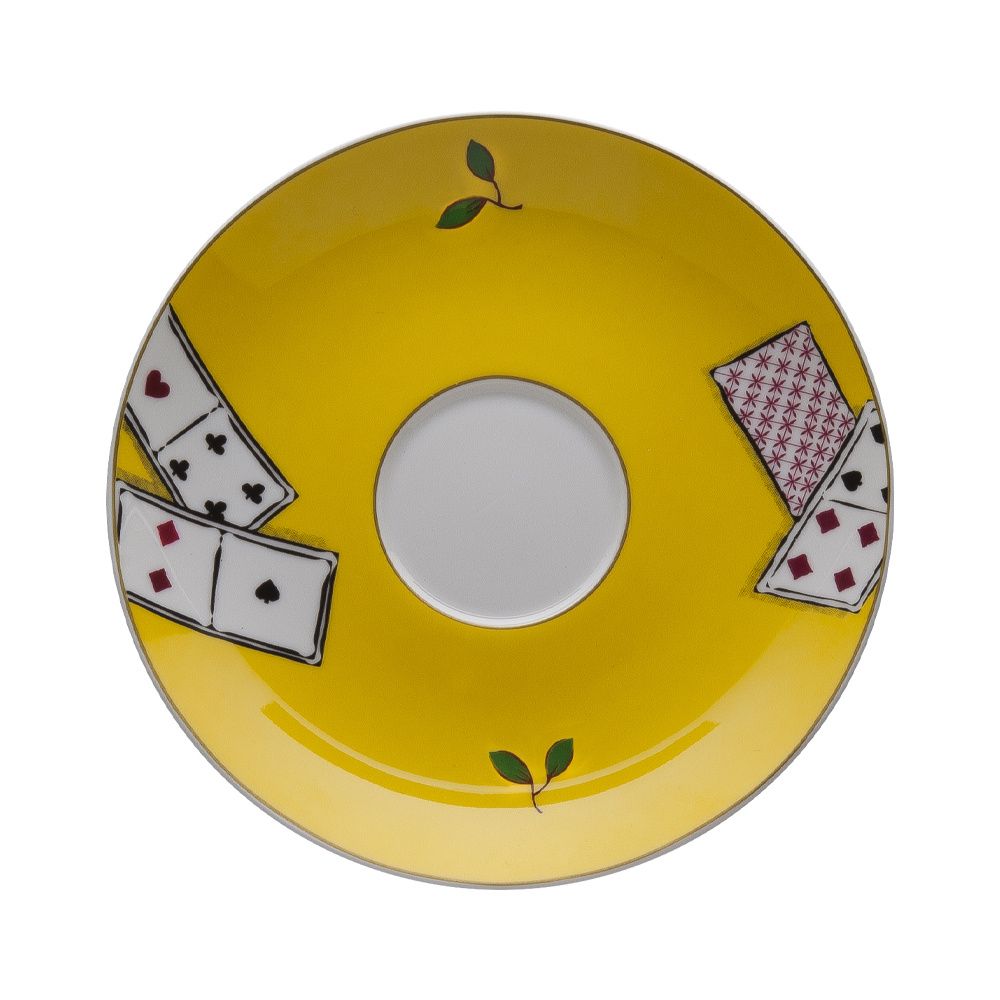Geminiano Cozzi - Piattino per tazza tè/cappuccino 15 cm Carte da Zogo