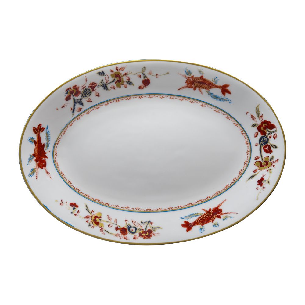 Geminiano Cozzi - Piatto ovale 32 cm Chinesi Fiori Finiti