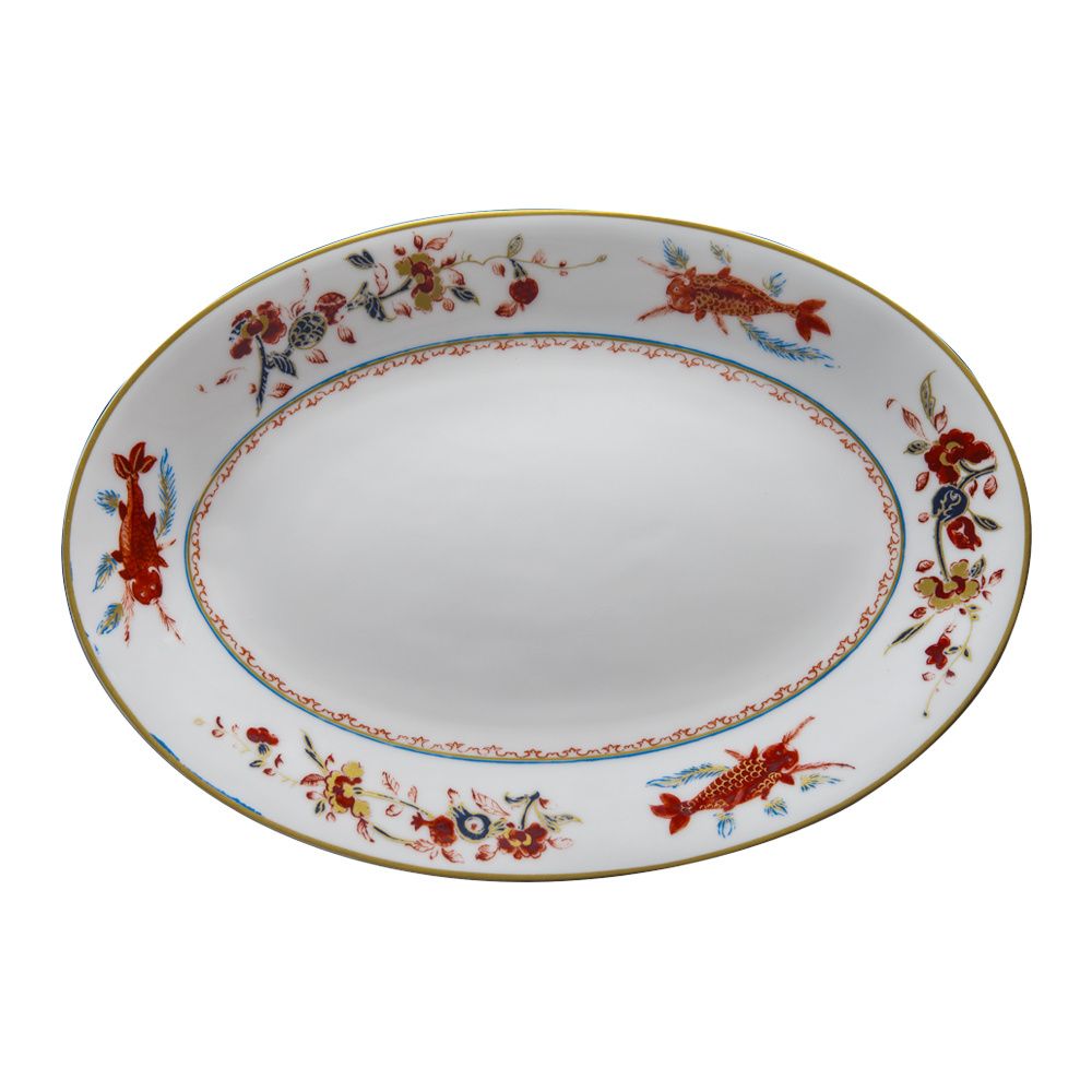 Geminiano Cozzi - Piatto ovale 37 x 26,5 cm Chinesi Fiori Finiti