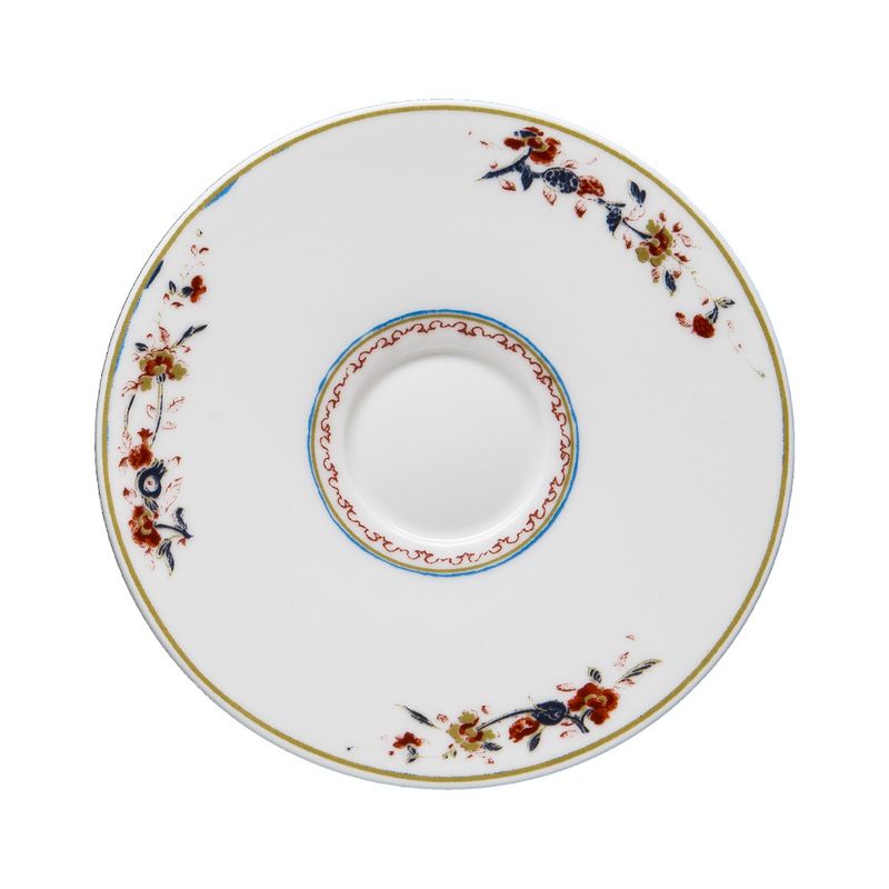 Geminiano Cozzi - Piattino per tazza tè/cappuccino 16 cm Chinesi Fiori Finiti